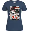 Жіноча футболка Anime fish and girl Темно-синій фото