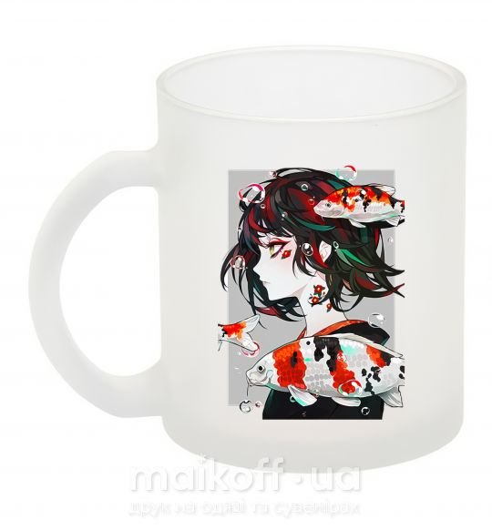 Чашка скляна Anime fish and girl Фроузен фото
