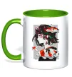Чашка з кольоровою ручкою Anime fish and girl Зелений Чашка з кольоровою ручкою Anime fish and girl Зелений фото