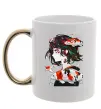 Чашка з кольоровою ручкою Anime fish and girl Золото Чашка з кольоровою ручкою Anime fish and girl Золото фото