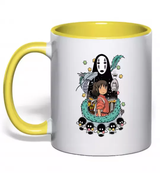 Чашка с цветной ручкой Віднесені примарами Солнечно желтый фото