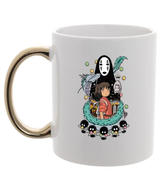 Чашка с цветной ручкой Віднесені примарами Золото фото