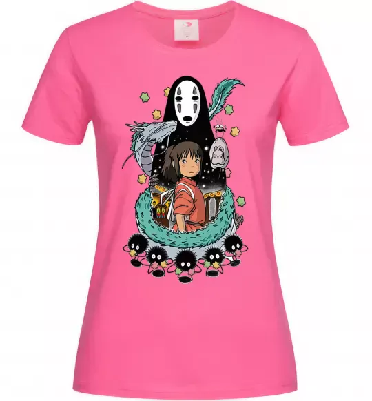 Жіноча футболка Віднесені примарами Яскраво-рожевий фото