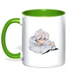 Чашка с цветной ручкой Anime art boy Лаймовый Чашка с цветной ручкой Anime art boy Лаймовый фото