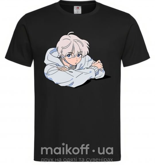 Мужская футболка Anime art boy Черный фото