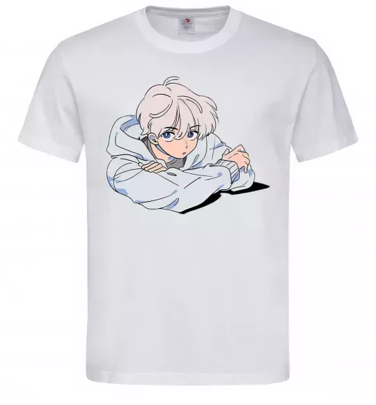 Чоловіча футболка Anime art boy Білий фото