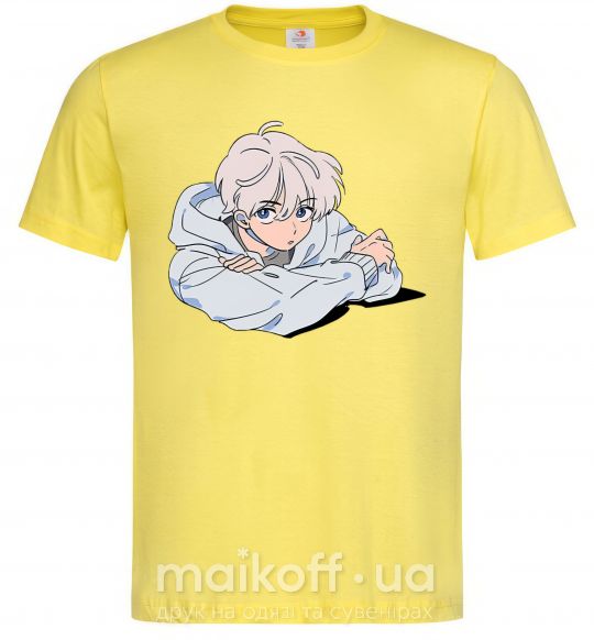 Чоловіча футболка Anime art boy Лимонний фото