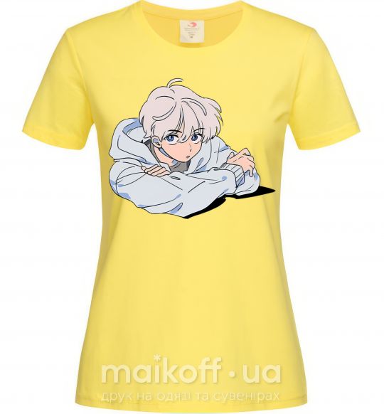 Женская футболка Anime art boy Лимонный фото