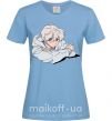 Женская футболка Anime art boy Голубой фото