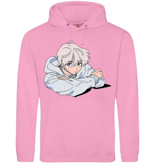 Мужская толстовка (худи) Anime art boy Розовый фото