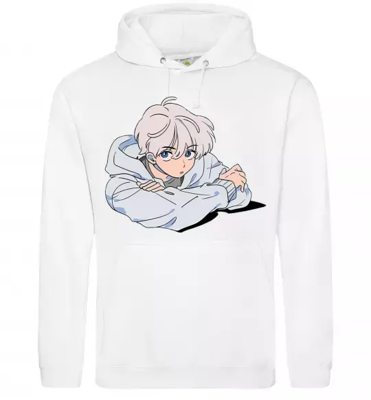 Жіноча толстовка (худі) Anime art boy Білий фото