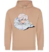 Жіноча толстовка (худі) Anime art boy Пісочний Жіноча толстовка (худі) Anime art boy Пісочний фото