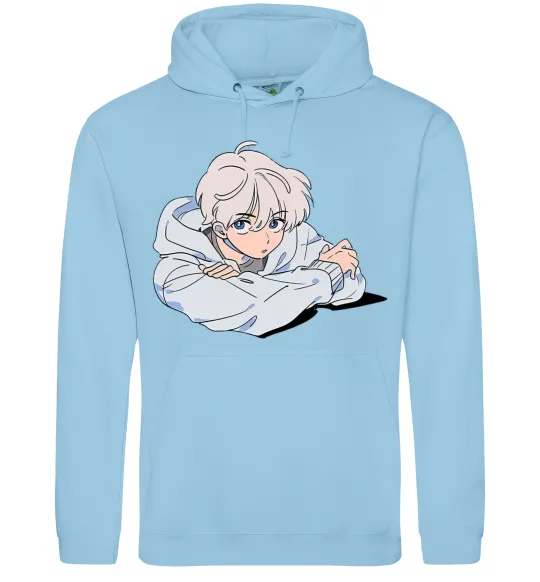 Жіноча толстовка (худі) Anime art boy Блакитний фото