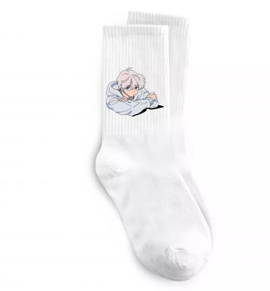 Шкарпетки Anime art boy Білий фото