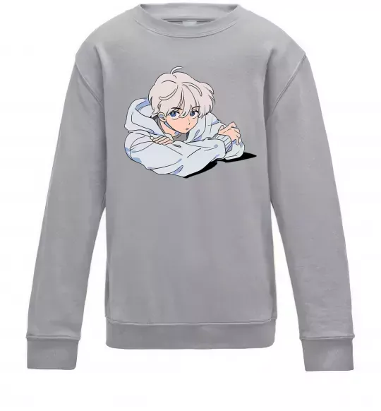Дитячий світшот Anime art boy Сірий меланж фото