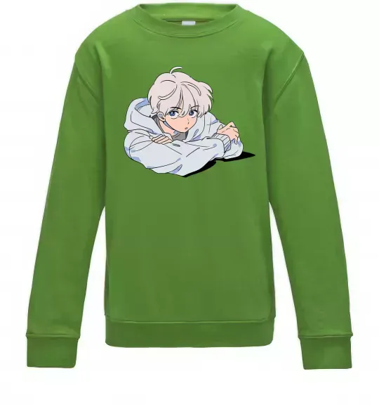 Дитячий світшот Anime art boy Лаймовий фото