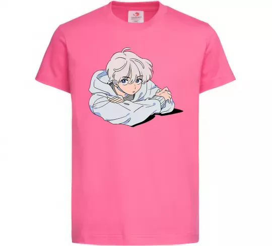 Дитяча футболка Anime art boy Яскраво-рожевий фото