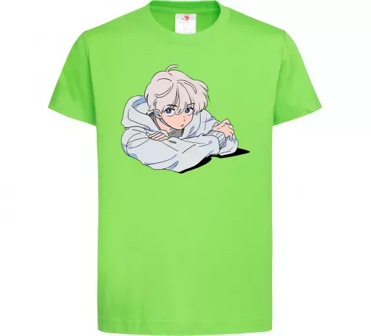 Дитяча футболка Anime art boy Лаймовий фото