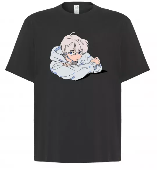 Футболка Оверсайз Anime art boy Черный фото
