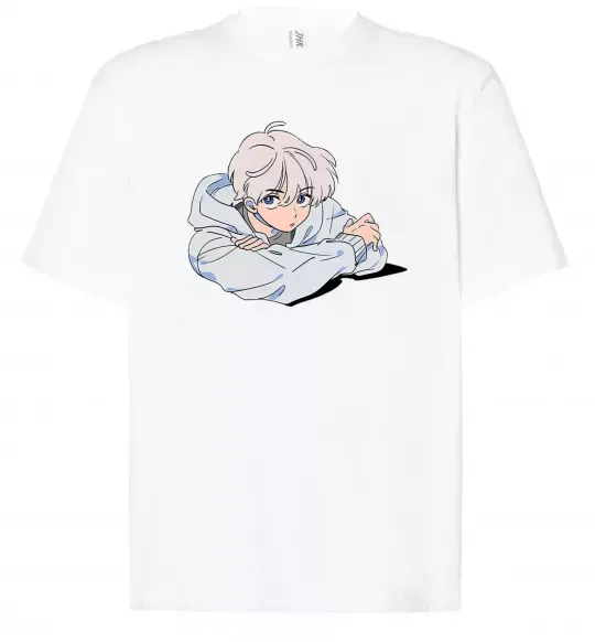 Футболка Оверсайз Anime art boy Белый фото