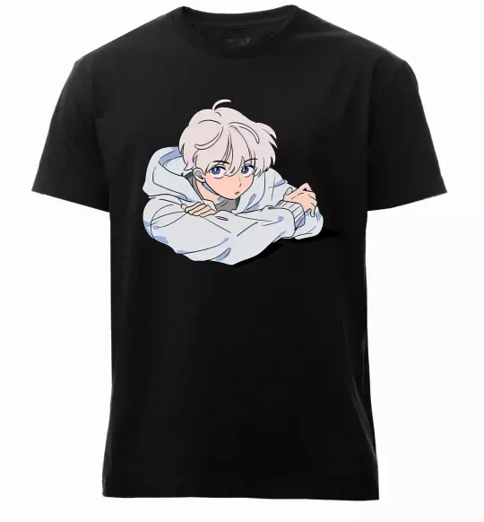 Чоловіча преміум футболка Anime art boy Чорний фото