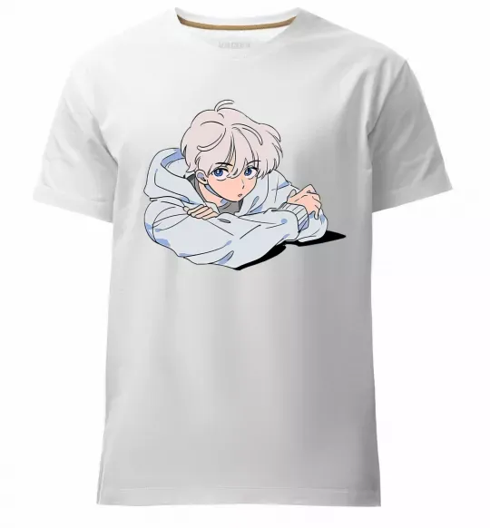 Чоловіча преміум футболка Anime art boy Білий фото