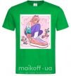 Мужская футболка Anime girl art Зеленый фото