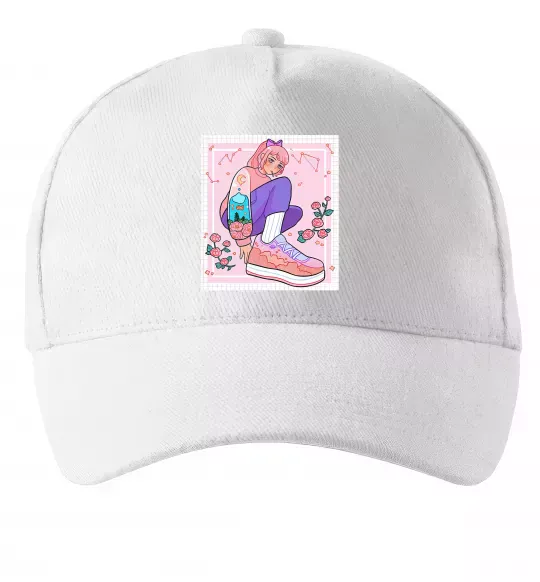 Кепка Anime girl art Белый фото