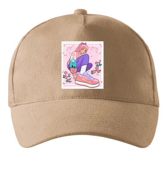 Кепка Anime girl art Песочный фото