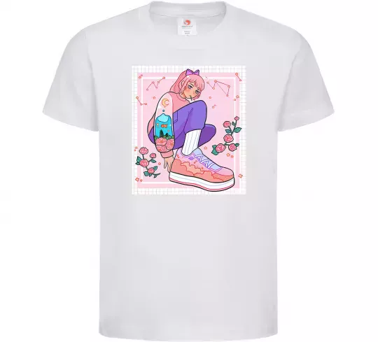 Дитяча футболка Anime girl art Білий фото