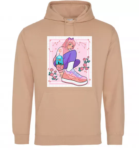 Чоловіча толстовка (худі) Anime girl art Пісочний фото