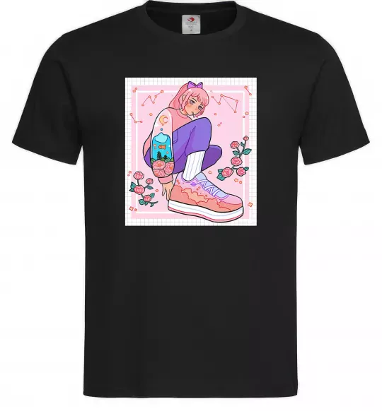 Мужская футболка Anime girl art Черный фото