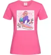 Жіноча футболка Anime girl art Яскраво-рожевий Жіноча футболка Anime girl art Яскраво-рожевий фото
