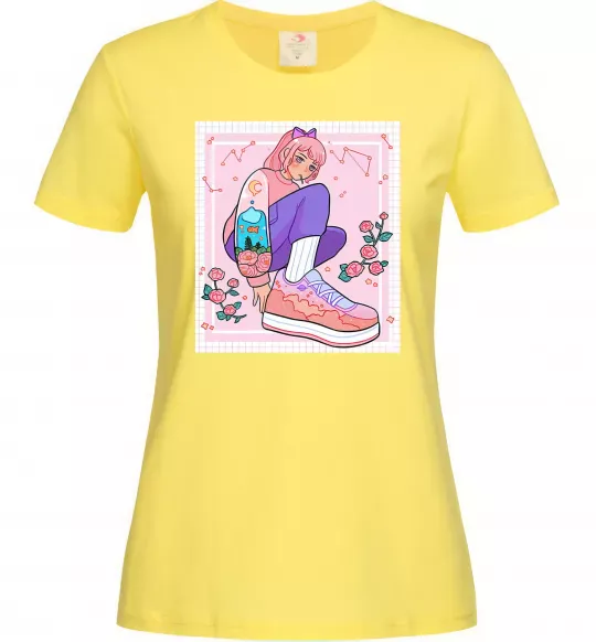 Жіноча футболка Anime girl art Лимонний фото
