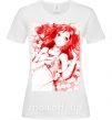 Женская футболка Девушка аниме арт красный Белый фото