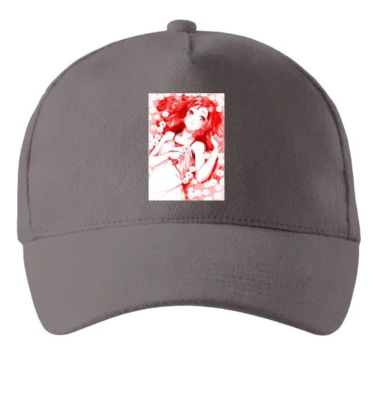 Кепка Дівчина аніме арт червоний Серый фото
