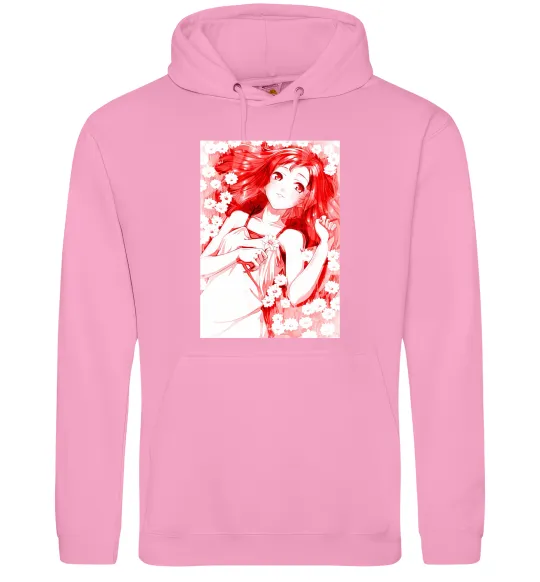 Жіноча толстовка (худі) Дівчина аніме арт червоний Рожевий фото