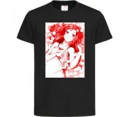 Дитяча футболка Дівчина аніме арт червоний Дитяча футболка Дівчина аніме арт червоний