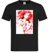 Чоловіча футболка Дівчина аніме арт червоний Чорний Чоловіча футболка Дівчина аніме арт червоний Чорний фото