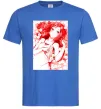 Чоловіча футболка Дівчина аніме арт червоний Яскраво-синій Чоловіча футболка Дівчина аніме арт червоний Яскраво-синій фото