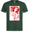 Чоловіча футболка Дівчина аніме арт червоний Темно-зелений Чоловіча футболка Дівчина аніме арт червоний Темно-зелений фото