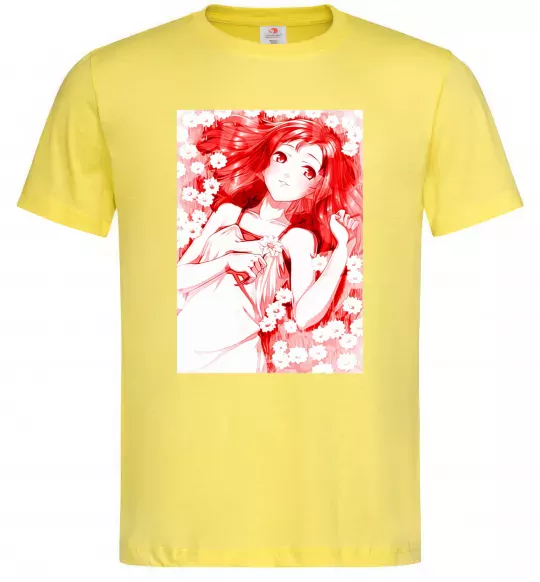 Чоловіча футболка Дівчина аніме арт червоний Лимонний фото