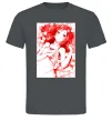 Чоловіча футболка Дівчина аніме арт червоний Графіт Чоловіча футболка Дівчина аніме арт червоний Графіт фото