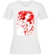 Женская футболка Дівчина аніме арт червоний Белый Женская футболка Дівчина аніме арт червоний Белый фото