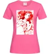 Женская футболка Дівчина аніме арт червоний Ярко-розовый Женская футболка Дівчина аніме арт червоний Ярко-розовый фото