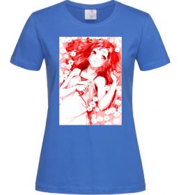 Женская футболка Дівчина аніме арт червоний