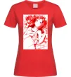 Женская футболка Дівчина аніме арт червоний Красный Женская футболка Дівчина аніме арт червоний Красный фото