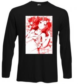 Лонгслів Дівчина аніме арт червоний Лонгслів Дівчина аніме арт червоний
