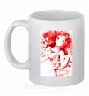 Чашка керамічна Девушка аниме арт красный Білий фото