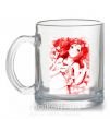 Чашка стеклянная Девушка аниме арт красный Прозрачный фото